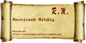 Reznicsek Mihály névjegykártya
